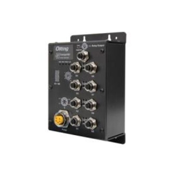 Oring Networking EN50155 8-port unmanaged switch; 8 10/100/500/1000TX M12 TGXS-1080-M12 - main